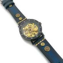 Load image into Gallery viewer, Automatic Mechanical Watch, Blue Dial with Blue Leather Band