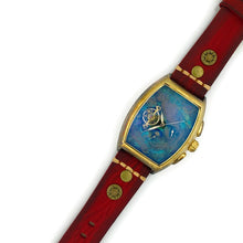Load image into Gallery viewer, Moon Mechanical Watch,Multicolor Dial with Red Leather Band
