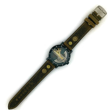 Load image into Gallery viewer, Automatic Mechanical Watch, Blue Background  with  Brown Leather Band