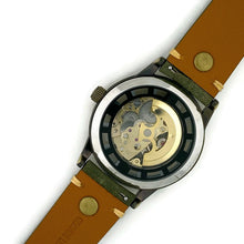 Load image into Gallery viewer, Automatic Mechanical Watch, Blue Dial with Green Leather Band