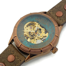 Load image into Gallery viewer, Mechanical Watch, Blue Dial with Leather Band