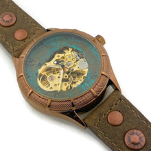 Load image into Gallery viewer, Mechanical Watch, Blue Dial with Leather Band