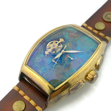 Load image into Gallery viewer, Moon Mechanical Watch,Multicolor Dial with Brown Leather Band