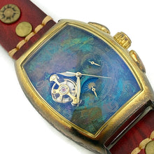 Load image into Gallery viewer, Moon Mechanical Watch,Multicolor Dial with Red Leather Band