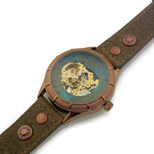 Load image into Gallery viewer, Mechanical Watch, Blue Dial with Leather Band