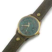 Load image into Gallery viewer, Mechanical Watch With Date, Blue Dial with  Brown  Leather Band