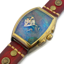 Load image into Gallery viewer, Moon Mechanical Watch,Multicolor Dial with Red Leather Band