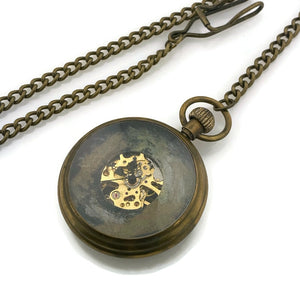 Mechanical brass Pocket Watch with Multicolor Dial