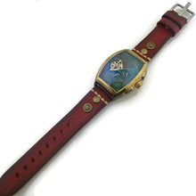 Load image into Gallery viewer, Moon Mechanical Watch,Multicolor Dial with Red Leather Band