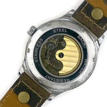 Load image into Gallery viewer, Moon Mechanical Watch, blue And Gold Dial with Leather Band