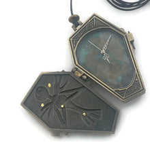 Load image into Gallery viewer, Coffin Watch Pendant Necklace, Copper Dial