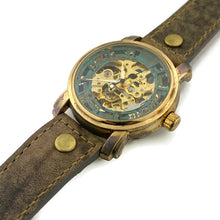 Load image into Gallery viewer, Mechanical Watch, Blue Dial with Leather Band