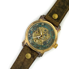 Load image into Gallery viewer, Mechanical Watch, Blue Dial with Leather Band