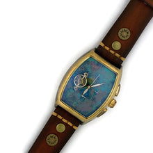 Load image into Gallery viewer, Moon Mechanical Watch,Multicolor Dial with Brown Leather Band