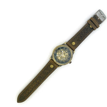 Load image into Gallery viewer, Mechanical Watch, Blue Dial with  Brown  Leather Band