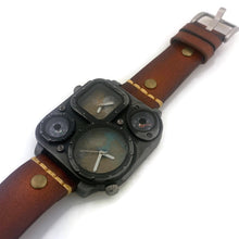 Load image into Gallery viewer, Large Dial Two Time Zone Watch with Compass And Thermometer