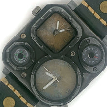 Load image into Gallery viewer, Large Dial Two Time Zone Watch with Compass And Thermometer