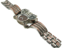 Load image into Gallery viewer, three time zones Watch, blue, copper and green Dial