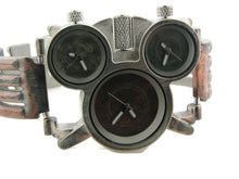 Load image into Gallery viewer, three time zones Watch, blue, copper and green Dial