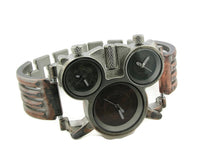 Load image into Gallery viewer, three time zones Watch, blue, copper and green Dial