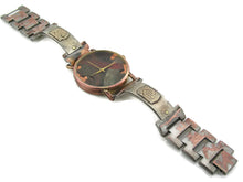 Load image into Gallery viewer, Silver & Brass Watch, Multicolor Dial