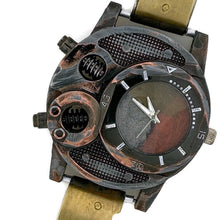 Load image into Gallery viewer, Large Brass Watch with three tone Dial