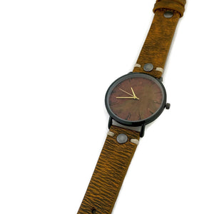 Copper Dial Watch with Leather Band