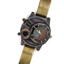 Load image into Gallery viewer, Large Brass Watch with three tone Dial