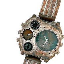 Load image into Gallery viewer, Large Dial Two Time Zone Watch with Compass And Thermometer