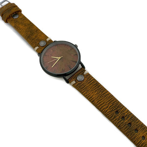 Copper Dial Watch with Leather Band