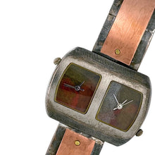Load image into Gallery viewer, Two Time Zones Copper Watch, Multi Color Dials