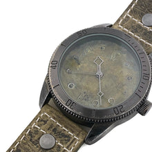 Load image into Gallery viewer, Large Green Copper Dial Watch With Leather Band