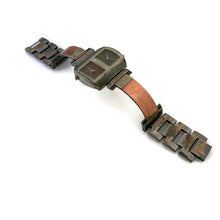 Load image into Gallery viewer, Two Time Zones Silver & Copper Watch, Copper & Green Dials