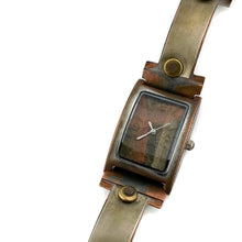 Load image into Gallery viewer, Silver & Copper & Brass Watch With Earth Tone Dial