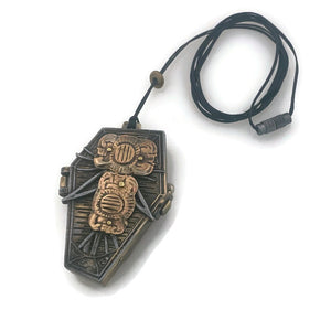 Coffin Watch Pendant Necklace, Copper Dial