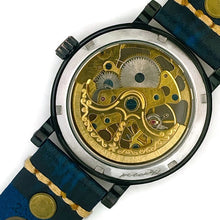 Load image into Gallery viewer, Automatic Mechanical Watch, Blue Dial with  Blue Leather Band
