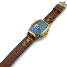 Load image into Gallery viewer, Moon Automatic Mechanical Watch,Multicolor Dial with Brown Leather Band
