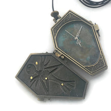 Load image into Gallery viewer, Coffin Watch Pendant Necklace, Copper Dial

