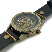 Load image into Gallery viewer, Automatic Mechanical Watch, Blue Dial with  Black Leather Band
