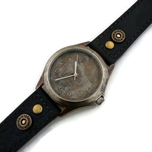 Load image into Gallery viewer, Copper Dial Watch with  Black Leather Band
