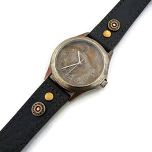 Load image into Gallery viewer, Copper Dial Watch with  Black Leather Band

