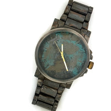 Load image into Gallery viewer, Large Watch with  Brown Leather Band Blue Dial
