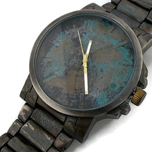 Load image into Gallery viewer, Large Watch with  Brown Leather Band Blue Dial
