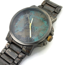 Load image into Gallery viewer, Large Watch with  Brown Leather Band Blue Dial
