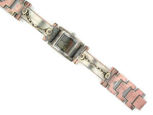 Women's silver & brass Watch, Multicolor Dial