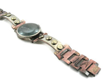 Load image into Gallery viewer, Silver &amp; brass Watch, blue Dial
