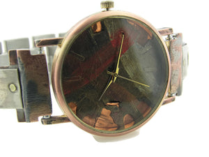 Silver & Brass Watch, Multicolor Dial