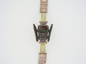 Copper & Brass Coffin Watch, Multicolor Dial