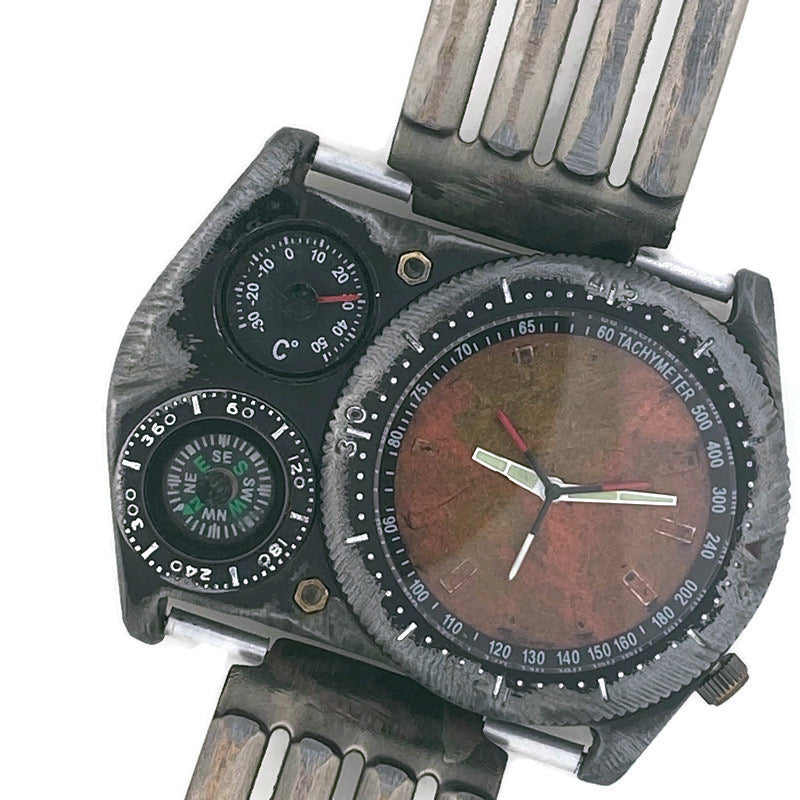 Men's Large Dial Watch with Compass And Thermometer