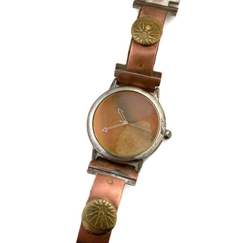 Copper & brass Watch, Multi Color Dial – Paternoster Designs